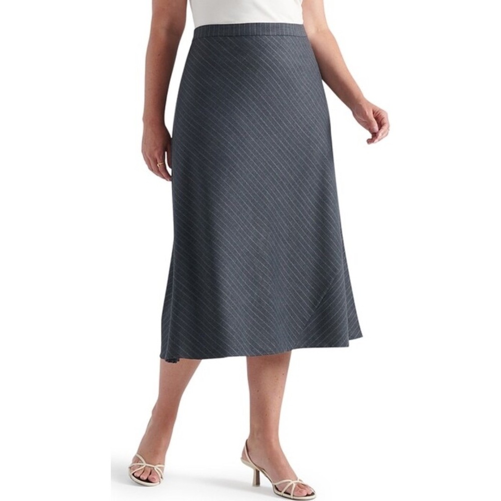 Pari Passu Plus Size‎ 18 Wool Midi Skirt Gray Career Office Quiet Luxury